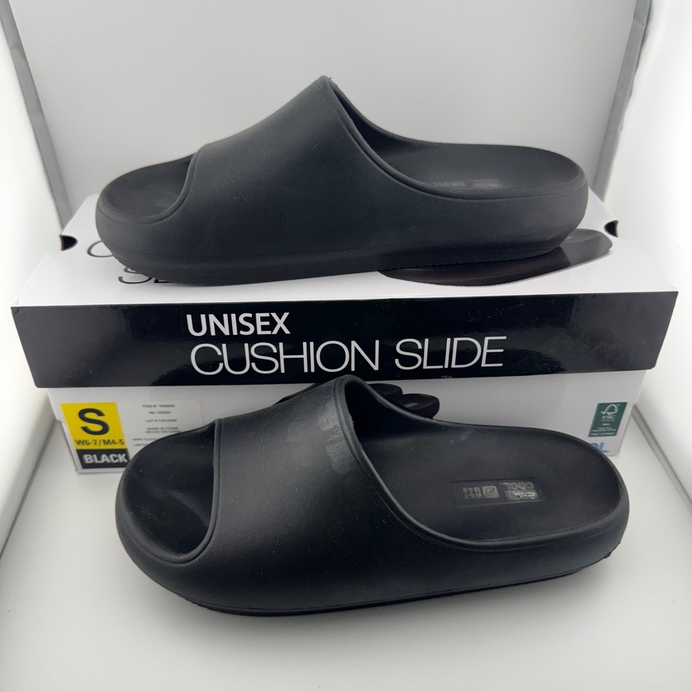 32 Degrees Cushion Slide Unisex Small W6-7 M4-5 Black Foam Sandals 1839592